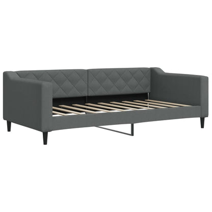 Day Bed 90x190 cm Fabric Dark grey With mattress