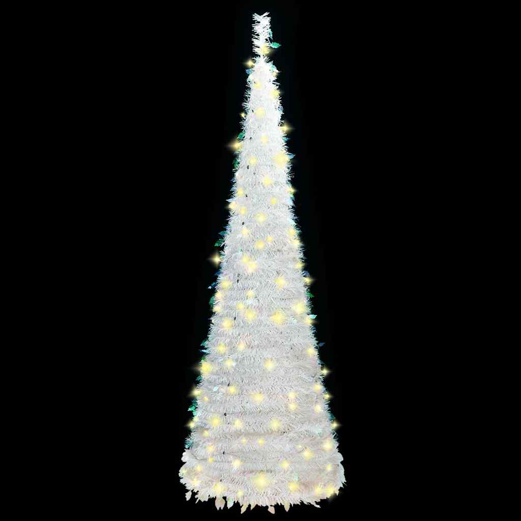 vidaXL Artificial Christmas Tree Pop-up 150 LEDs White 180 cm 2