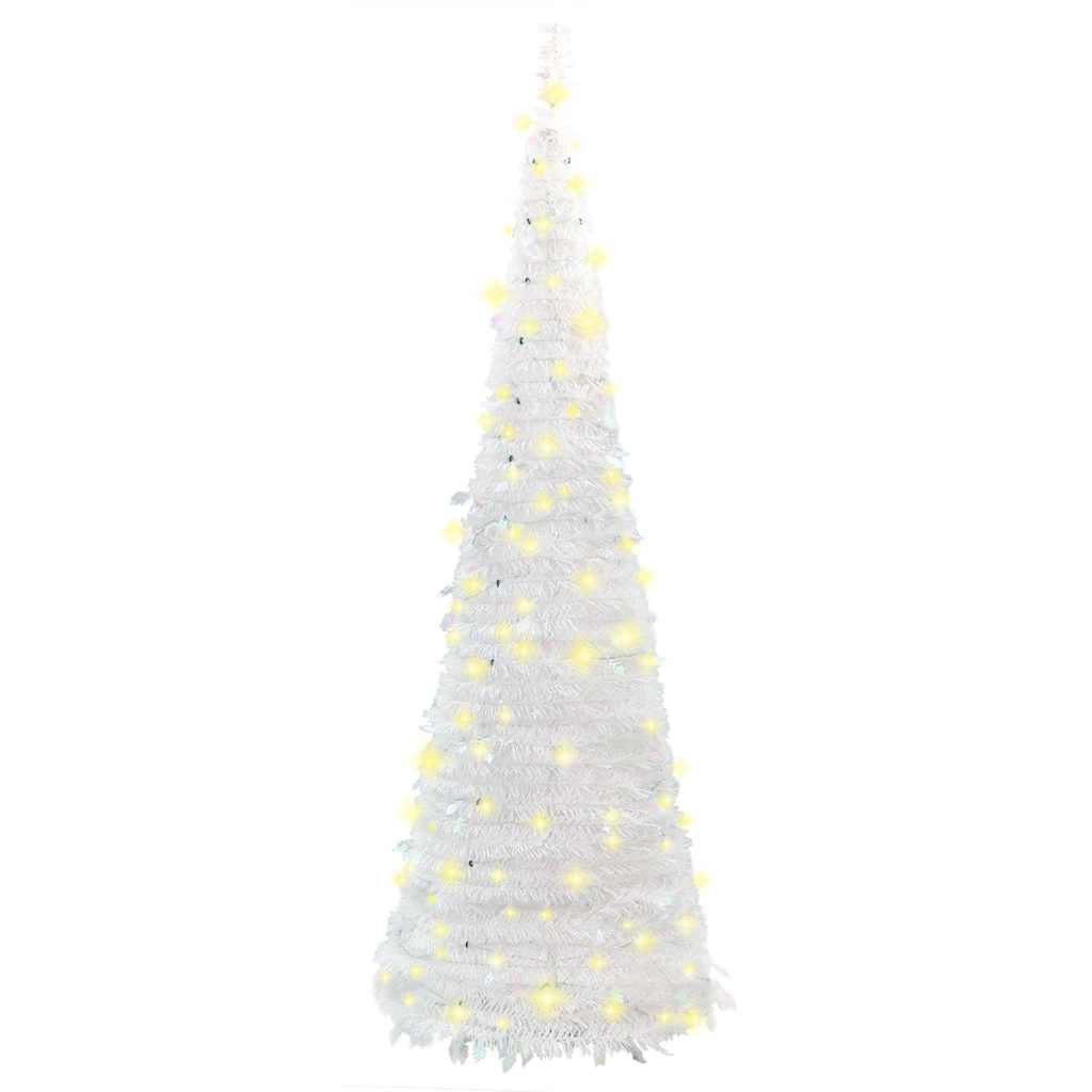 vidaXL Artificial Christmas Tree Pop-up 150 LEDs White 180 cm 5