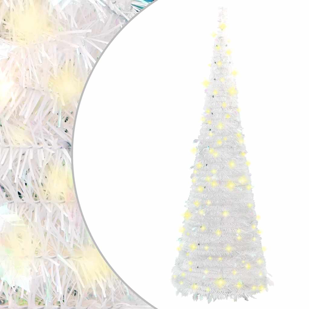 vidaXL Artificial Christmas Tree Pop-up 200 LEDs White 210 cm 1