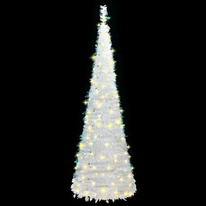vidaXL Artificial Christmas Tree Pop-up 200 LEDs White 210 cm 2
