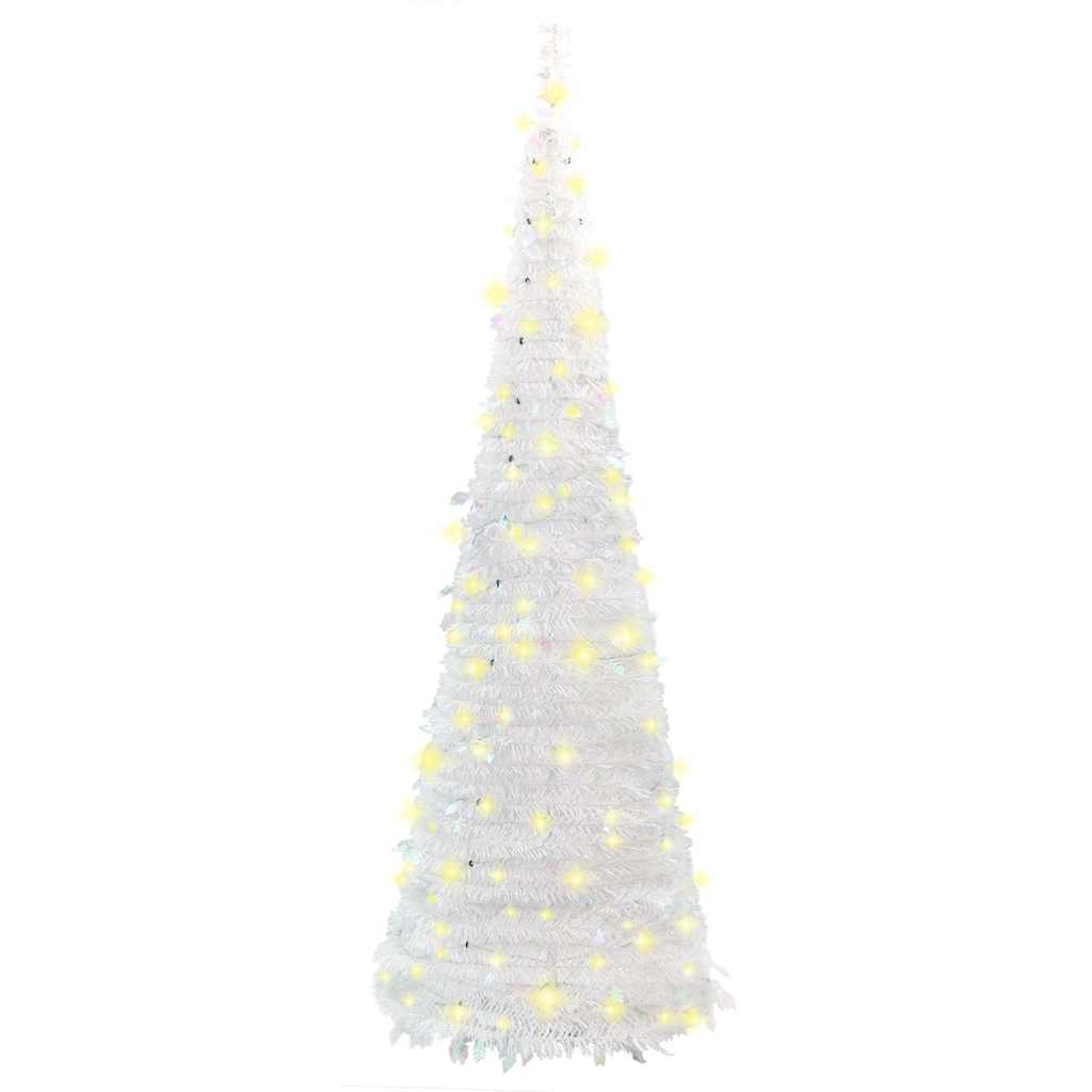 vidaXL Artificial Christmas Tree Pop-up 200 LEDs White 210 cm 5