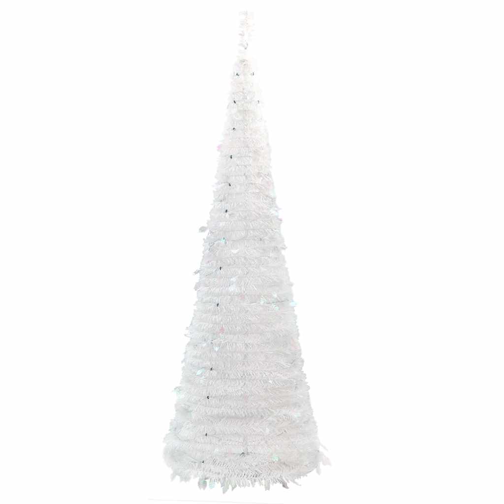vidaXL Artificial Christmas Tree Pop-up 200 LEDs White 210 cm 6