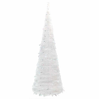 vidaXL Artificial Christmas Tree Pop-up 200 LEDs White 210 cm 6