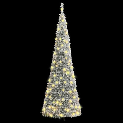 vidaXL Artificial Christmas Tree Pop-up Flocked Snow 50 LEDs 120 cm 2