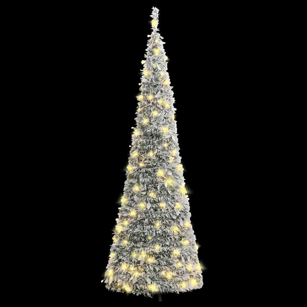 vidaXL Artificial Christmas Tree Pop-up Flocked Snow 100 LEDs 150 cm 2