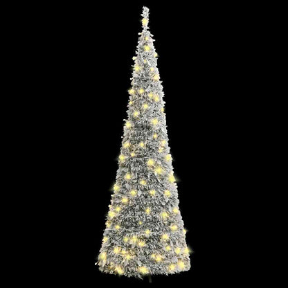 vidaXL Artificial Christmas Tree Pop-up Flocked Snow 100 LEDs 150 cm 2