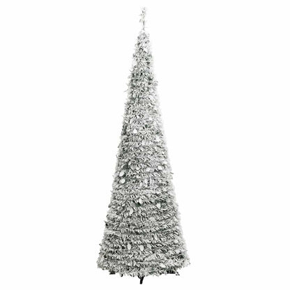 vidaXL Artificial Christmas Tree Pop-up Flocked Snow 100 LEDs 150 cm 6