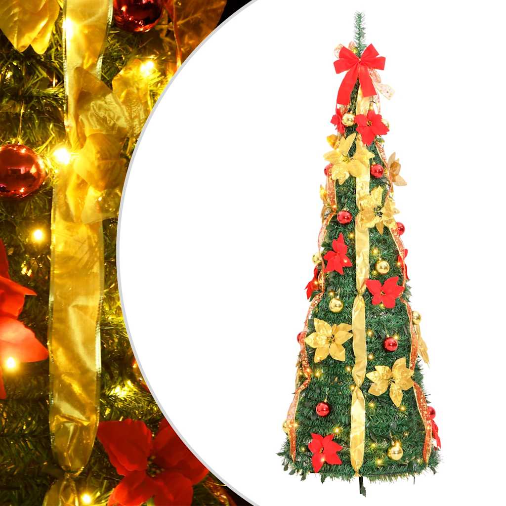 vidaXL Artificial Christmas Tree Pop-up 150 LEDs Green 180 cm 1