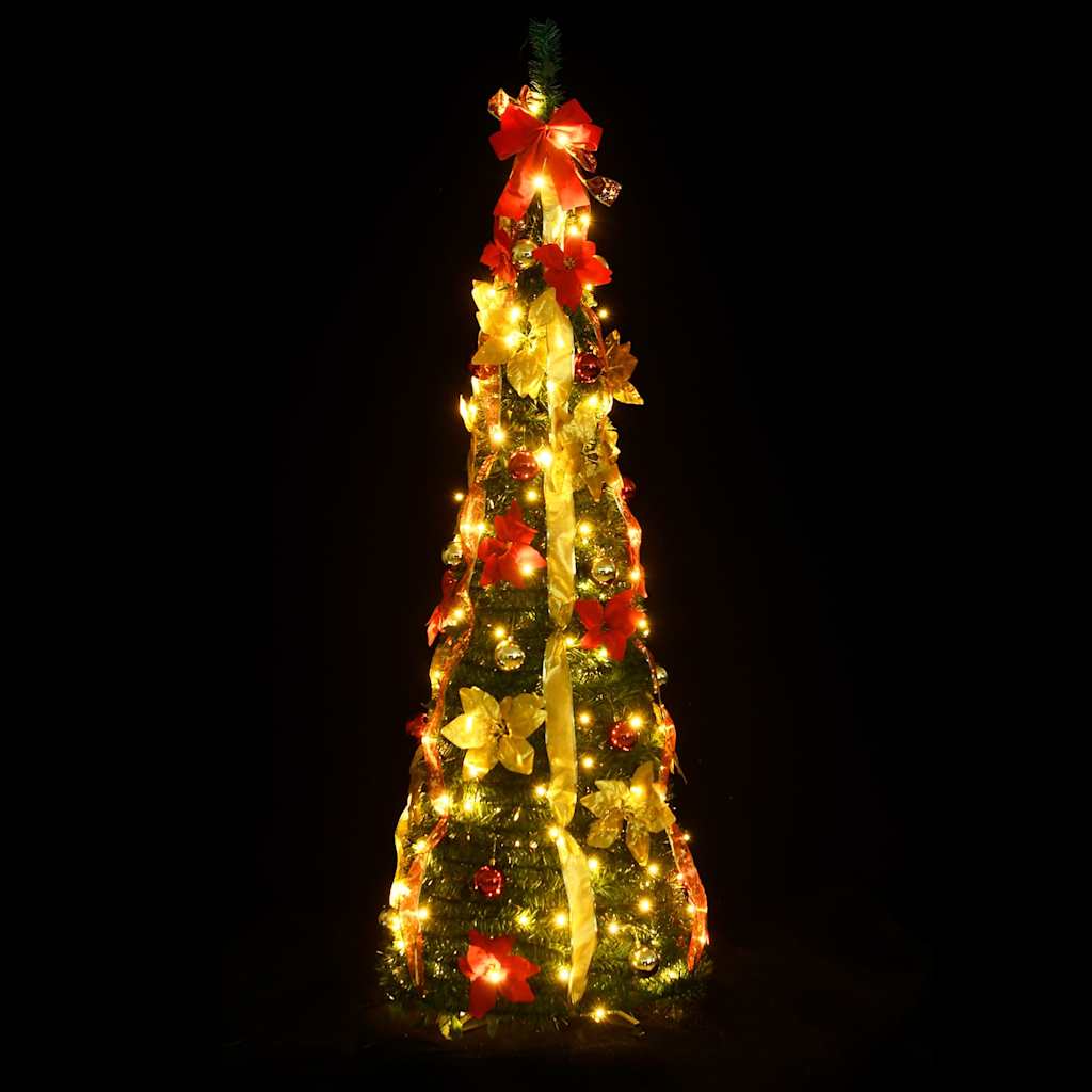 vidaXL Artificial Christmas Tree Pop-up 150 LEDs Green 180 cm 2