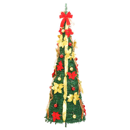 vidaXL Artificial Christmas Tree Pop-up 150 LEDs Green 180 cm 5