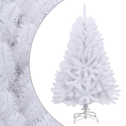 vidaXL Artificial Hinged Christmas Tree | White | PVC, metal | Medium 1