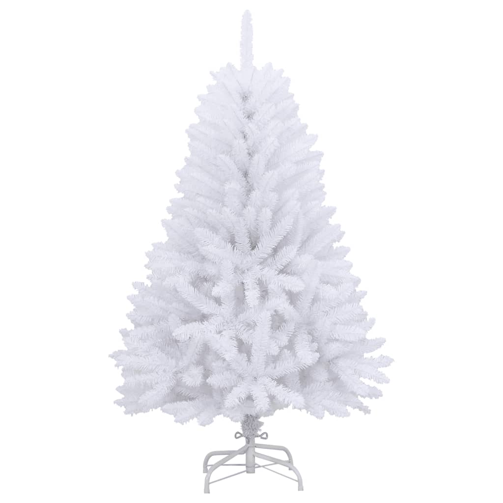 vidaXL Artificial Hinged Christmas Tree | White | PVC, metal | Medium 2