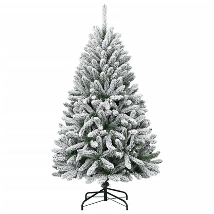 vidaXL Artificial Hinged Christmas Tree | Green and white | PVC, metal 2