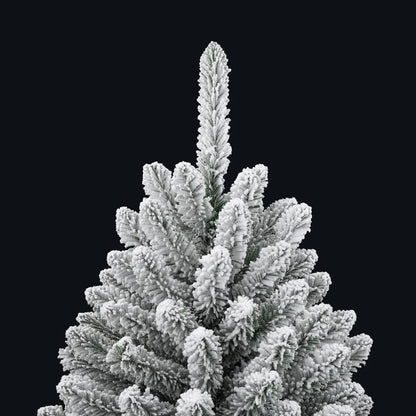 vidaXL Artificial Hinged Christmas Tree | Green and white | PVC, metal 5