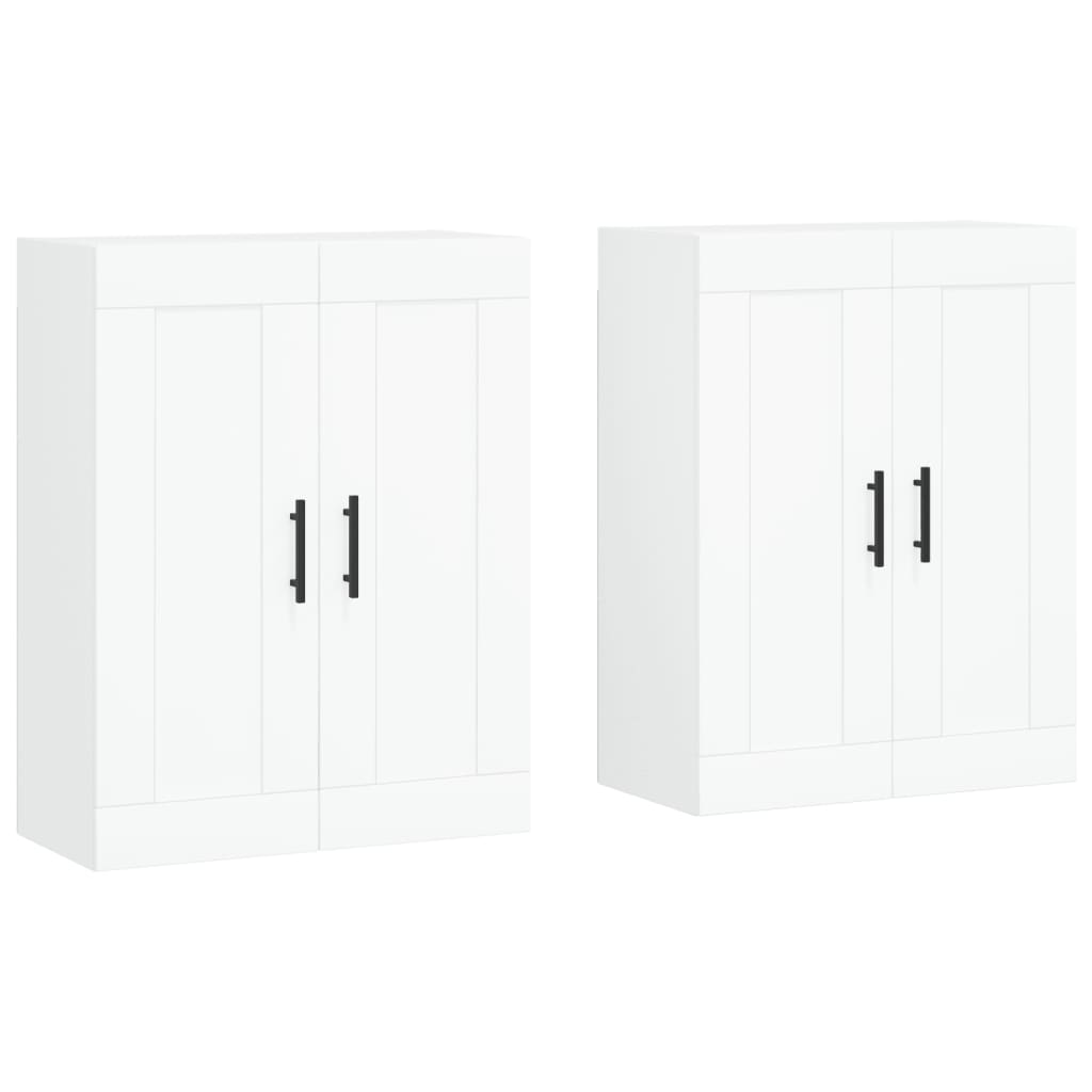 Wall Mounted Cabinets 2 pcs Engineered Wood Tube Black White