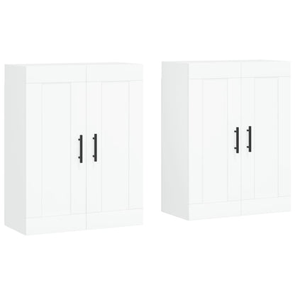 Wall Mounted Cabinets 2 pcs Engineered Wood Tube Black White