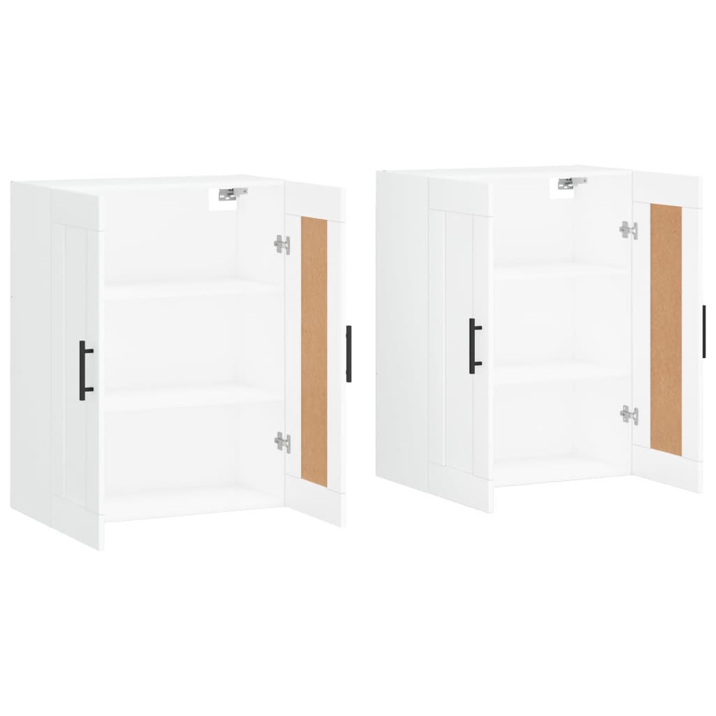Wall Mounted Cabinets 2 pcs Engineered Wood Tube Black White