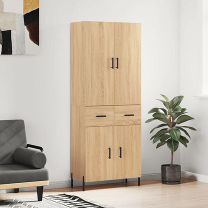 Highboard 69.5x34x180 cm Engineered Wood 2 Doors 2 Drawers Sonoma oak