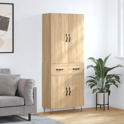 Highboard 69.5x34x180 cm Engineered Wood 2 Doors 2 Drawers Sonoma oak