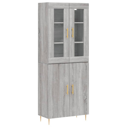 Highboard 69.5x34x180 cm Engineered Wood 2 Doors Grey sonoma