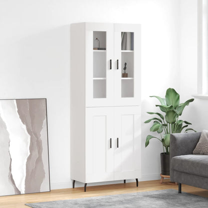 Highboard 69.5x34x180 cm Engineered Wood 2 Wood Doors White
