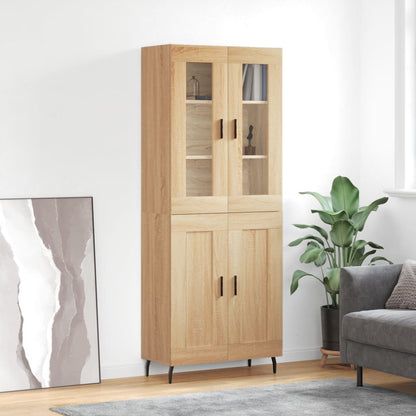 Highboard 69.5x34x180 cm Engineered Wood 2 Wood Doors Sonoma oak