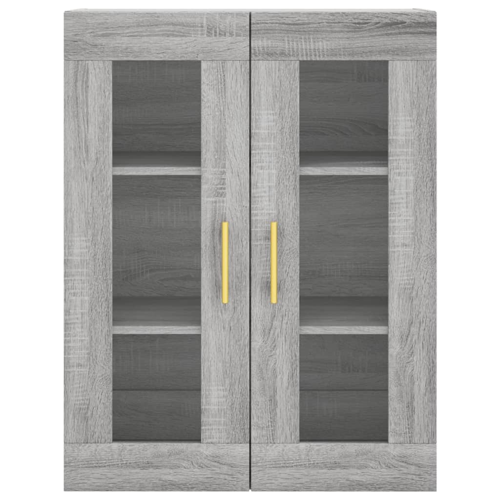 Highboard 69.5x34x180 cm Engineered Wood 2 Doors 2 Drawers Grey sonoma