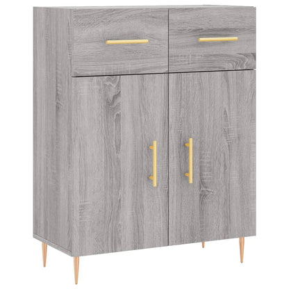Highboard 69.5x34x180 cm Engineered Wood 2 Doors 2 Drawers Grey sonoma