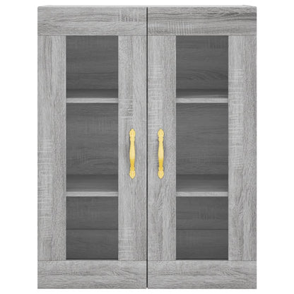 Highboard 69.5x34x180 cm Engineered Wood 1 Glass Door 3 Drawers Grey sonoma