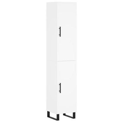 Highboard 34.5x34x180 cm Engineered Wood 1 Door White