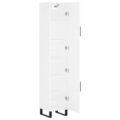 Highboard 34.5x34x180 cm Engineered Wood 1 Door White