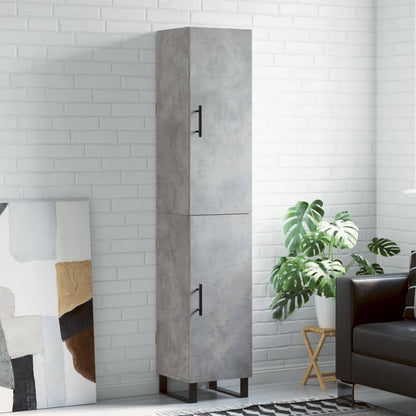 Highboard 34.5x34x180 cm Engineered Wood 1 Door Concrete grey