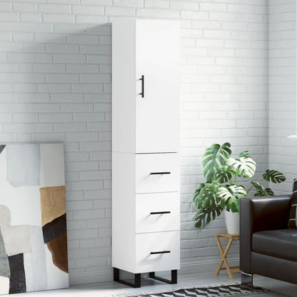 Highboard 34.5x34x180 cm Engineered Wood 3 Drawers White