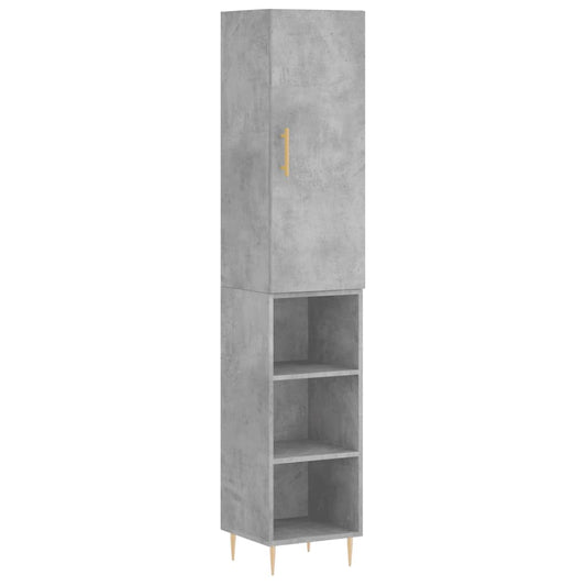 vidaXL Highboard Concrete Grey 34,5x34x180 cm Engineered Wood 2