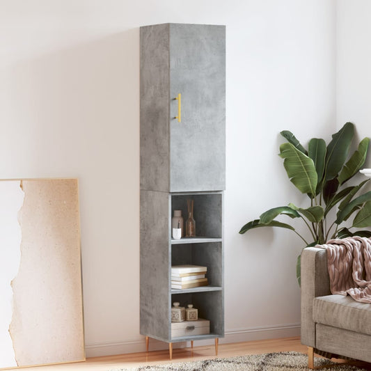 vidaXL Highboard Concrete Grey 34,5x34x180 cm Engineered Wood 1