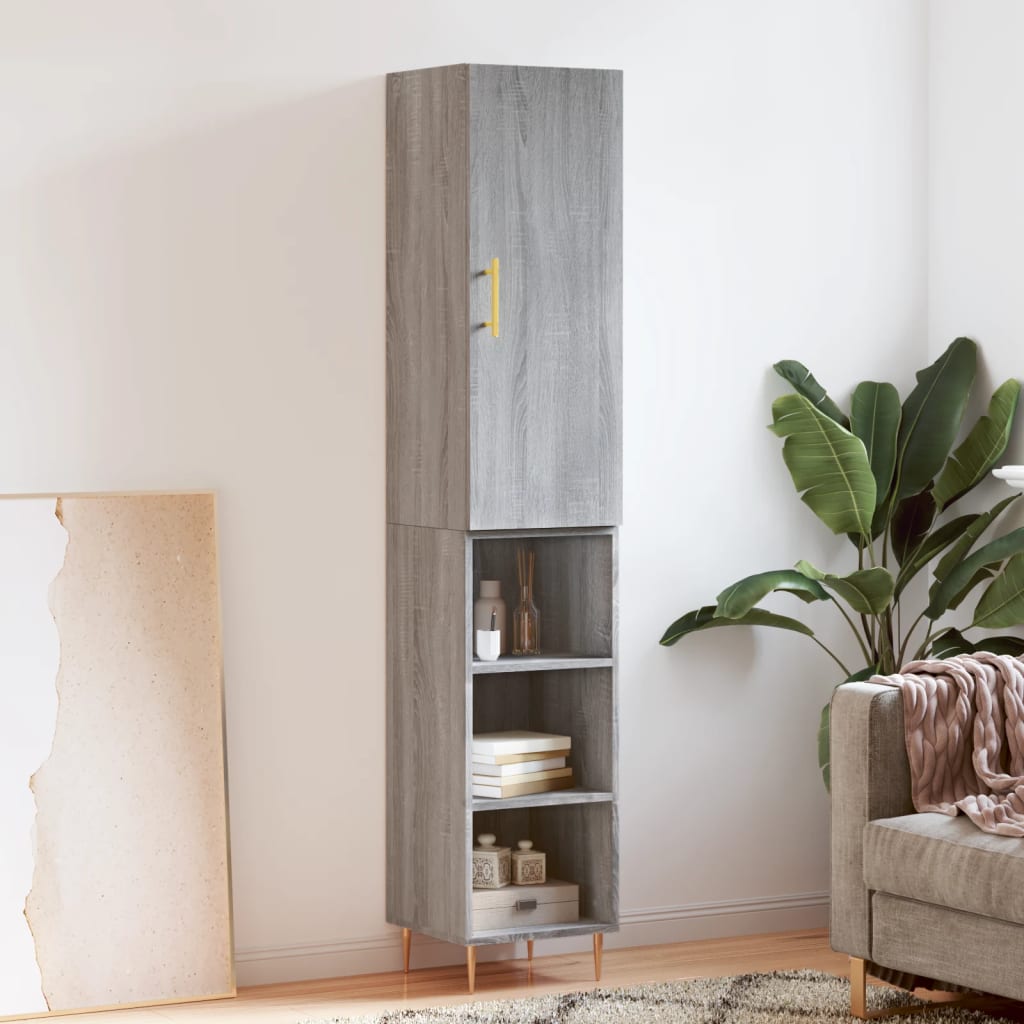 vidaXL Highboard Grey Sonoma 34,5x34x180 cm Engineered Wood 1