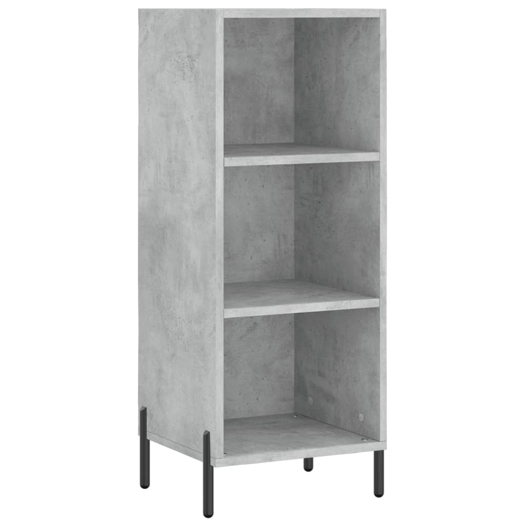 Highboard 34.5x34x180 cm Engineered Wood 3 Shelves Concrete grey