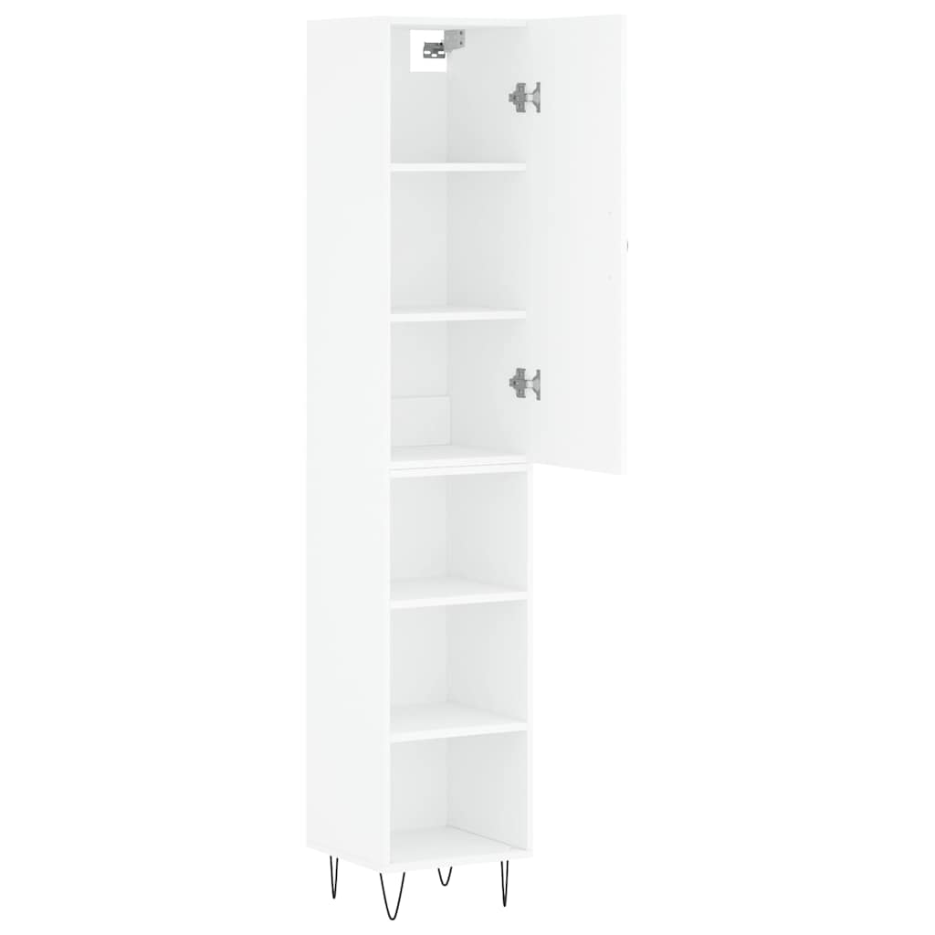 Highboard 34.5x34x180 cm Engineered Wood 3 Shelves White