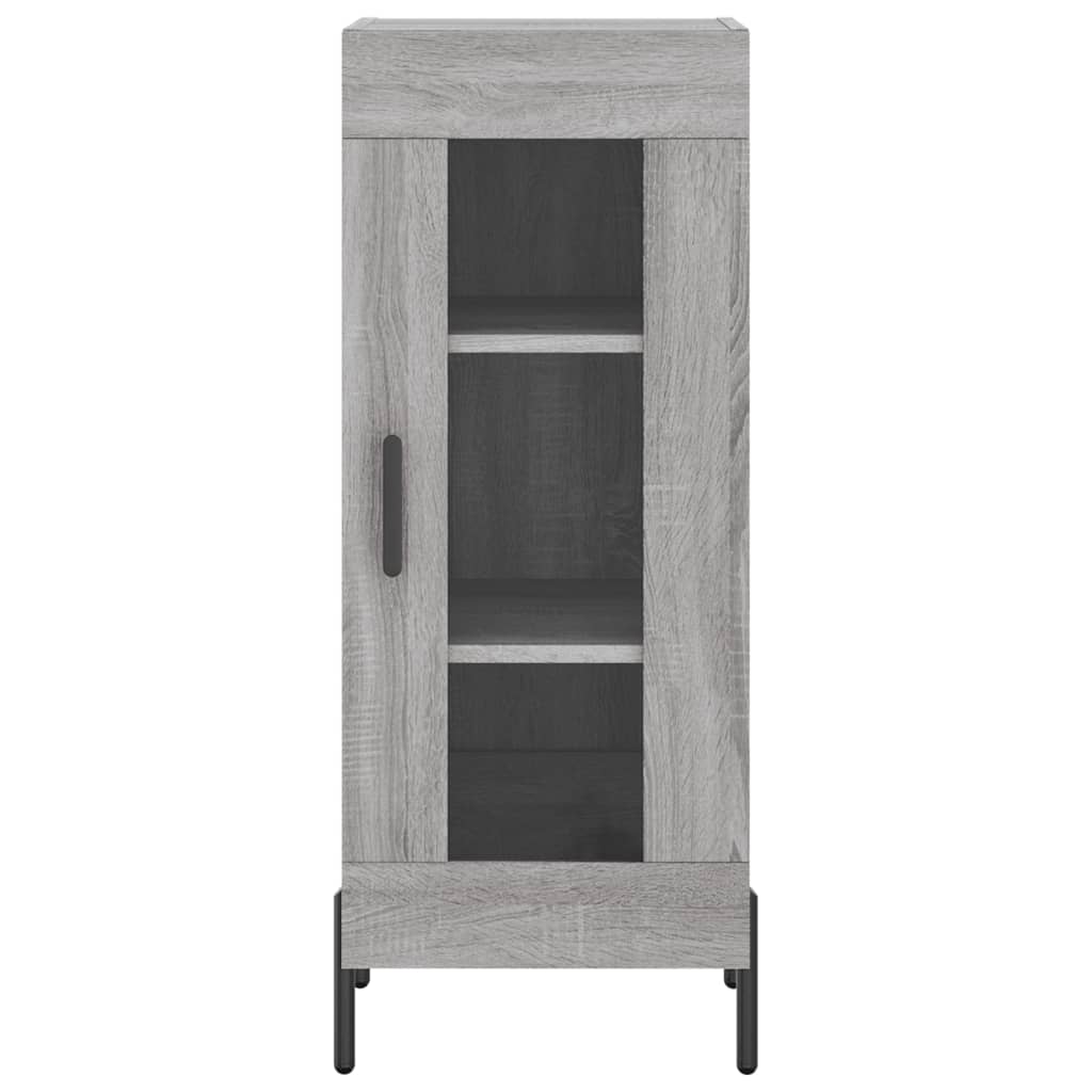 Highboard 34.5x34x180 cm Engineered Wood 1 Glass Door Grey sonoma