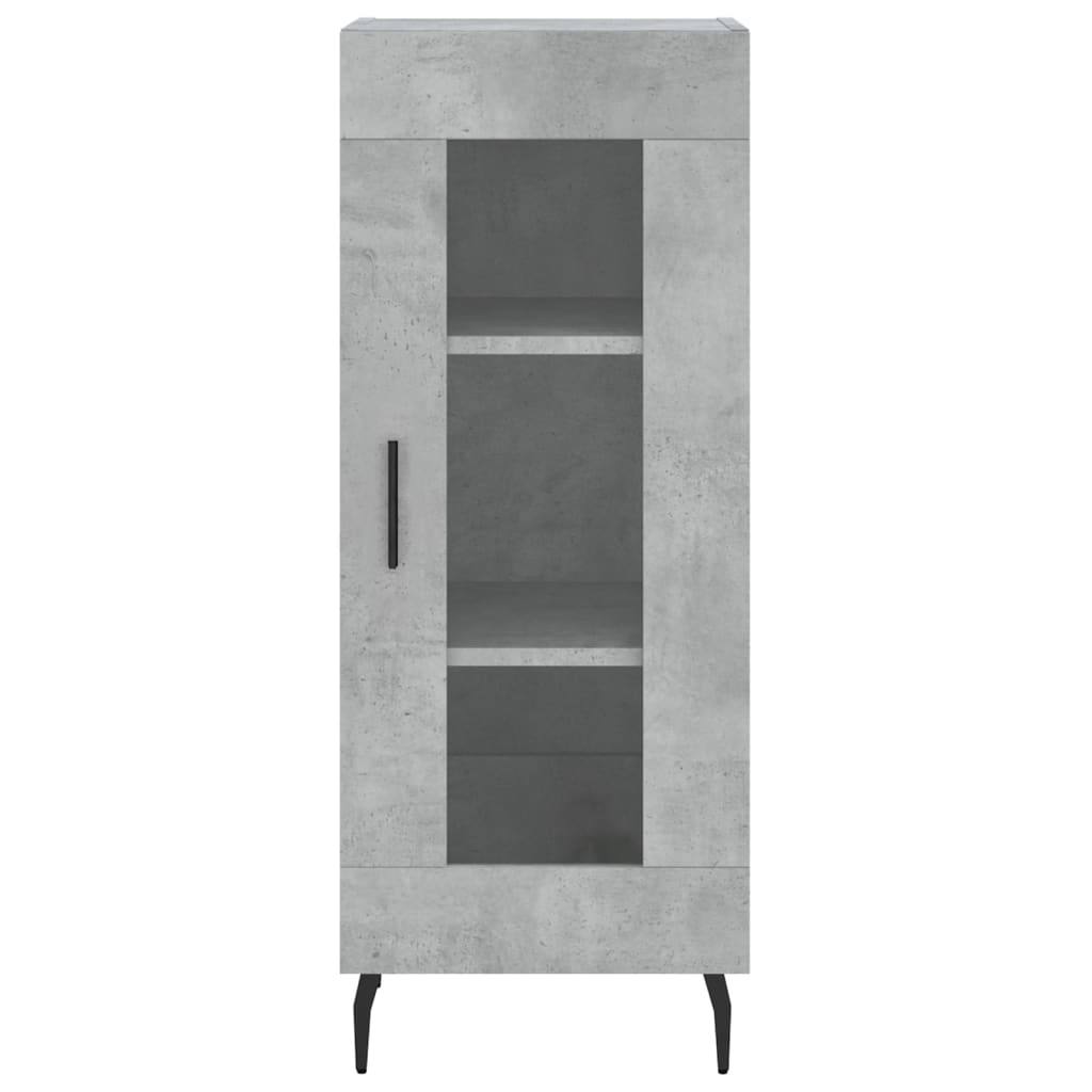 Highboard 34.5x34x180 cm Engineered Wood 1 Glass Door Concrete grey