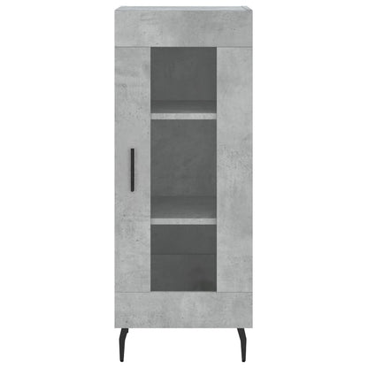 Highboard 34.5x34x180 cm Engineered Wood 1 Glass Door Concrete grey