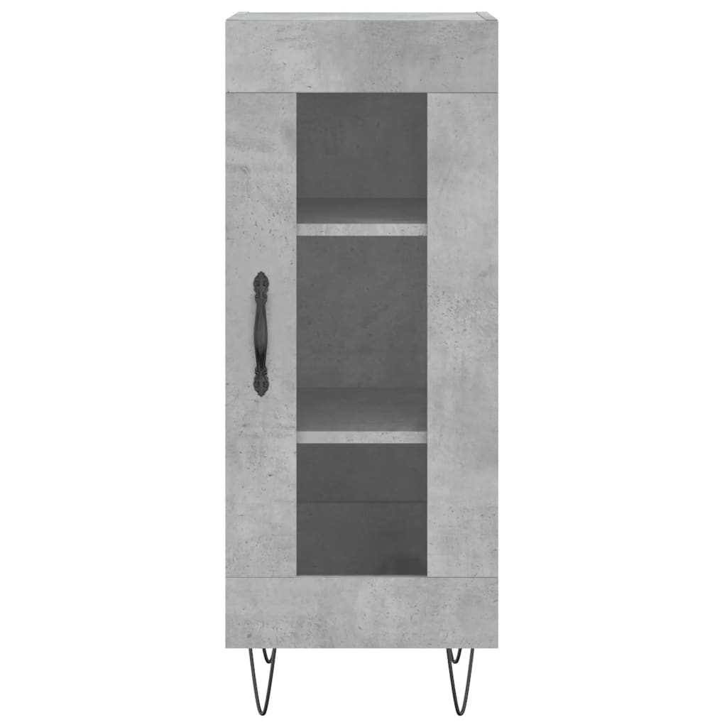 Highboard 34.5x34x180 cm Engineered Wood 1 Glass Door Concrete grey