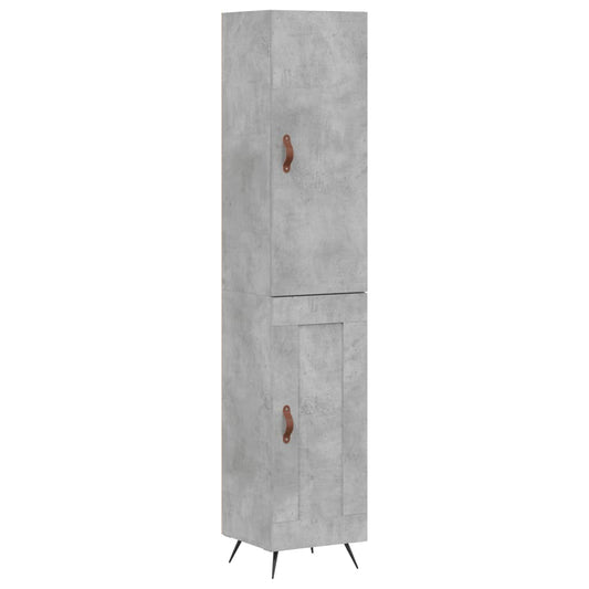 vidaXL Highboard Concrete Grey 34,5x34x180 cm Engineered Wood 2