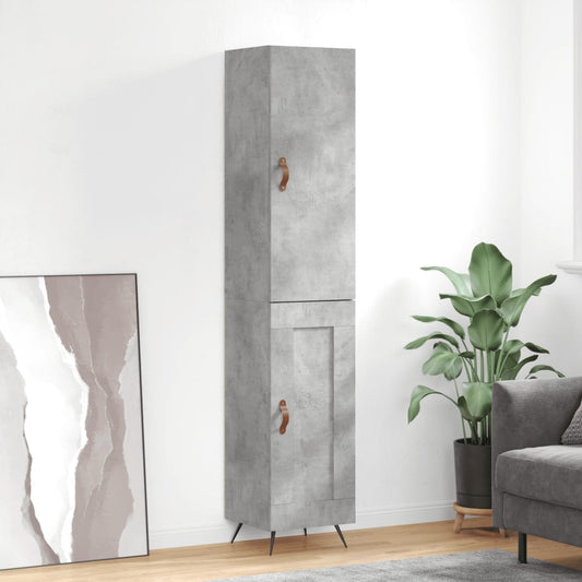 vidaXL Highboard Concrete Grey 34,5x34x180 cm Engineered Wood 1