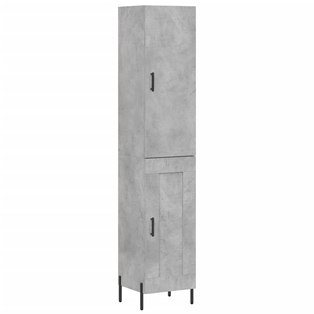 Highboard 34.5x34x180 cm Engineered Wood 1 Wood Door Concrete grey