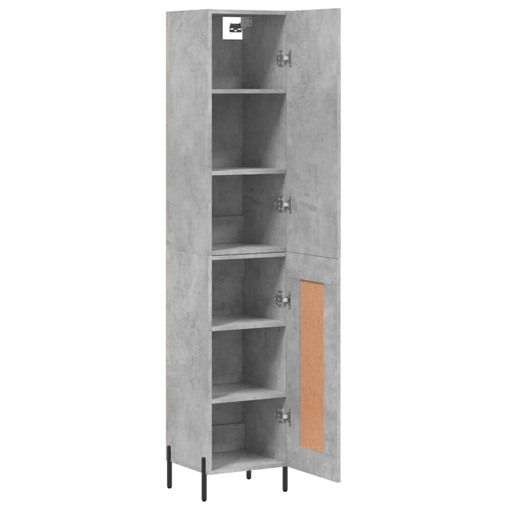 Highboard 34.5x34x180 cm Engineered Wood 1 Wood Door Concrete grey