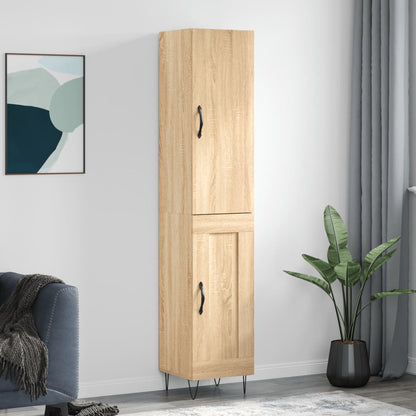 Highboard 34.5x34x180 cm Engineered Wood 1 Wood Door Sonoma oak