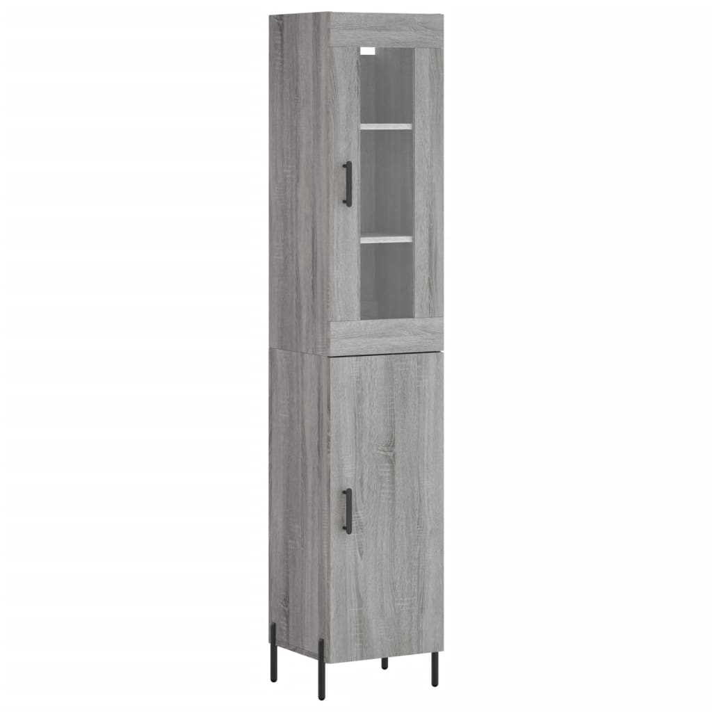 Highboard 34.5x34x180 cm Engineered Wood 1 Door Grey sonoma