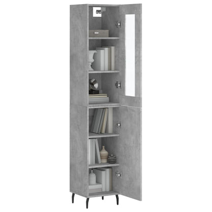 Highboard 34.5x34x180 cm Engineered Wood 1 Door Concrete grey